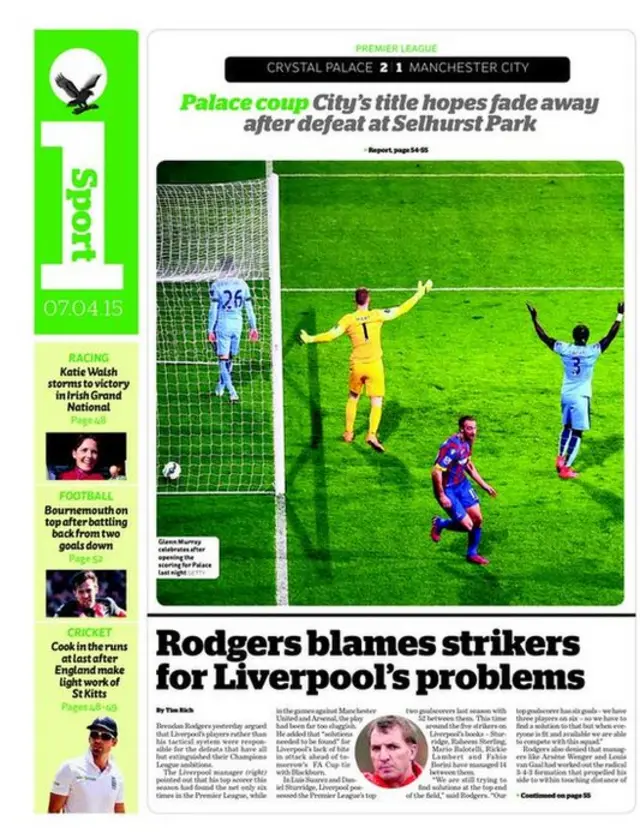 Tuesday's Independent back page