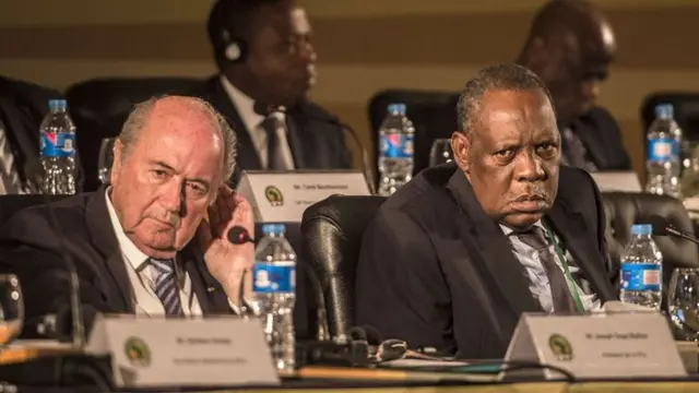 Fifa president Sepp Blatter (left) and CAF president Issa Hayatou