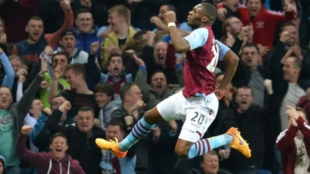 Christian Benteke celebrates