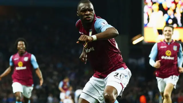 Christian Benteke celebrates