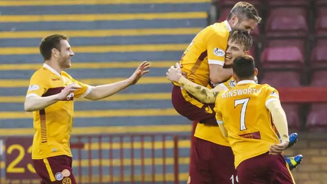 Motherwell players celebrating