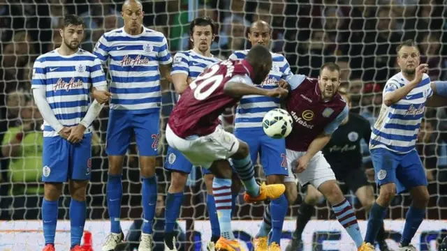 Christian Benteke scores with a free-kick