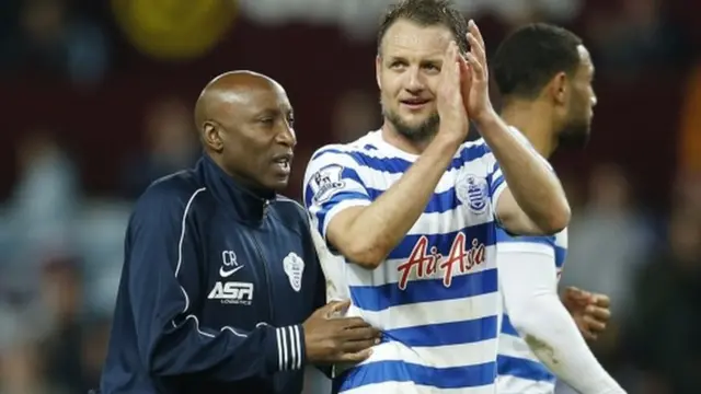 Clint Hill and manager Chris Ramsey at full-time