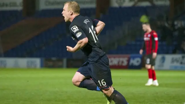 Ross County forward Liam Boyce celebrating