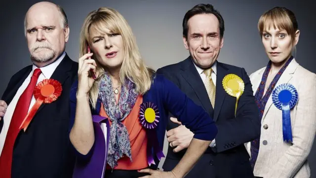 Trevor Cooper, Sarah Hadland, Ben Miller and Hattie Morahan in Ballot Monkeys