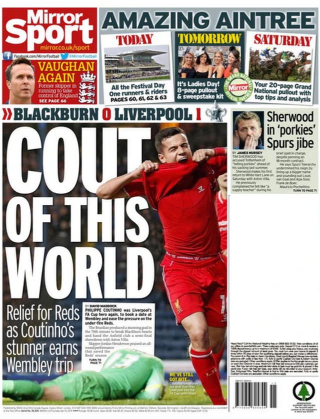 Daily Mirror back page