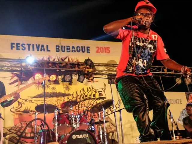 Guinea Bissau hip hop artist MC Lady performs at the Festival de Bubaque.