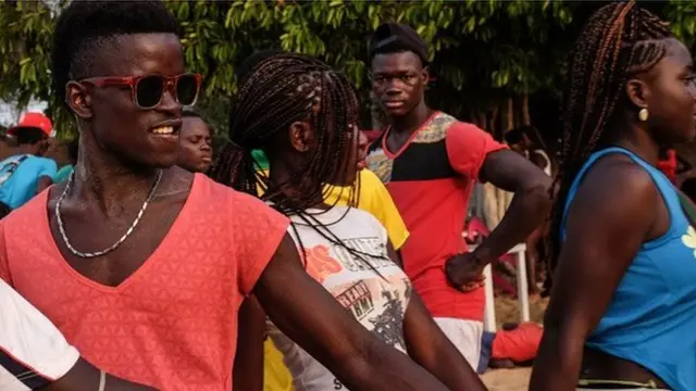 Boys on the first day of Bubaque festival