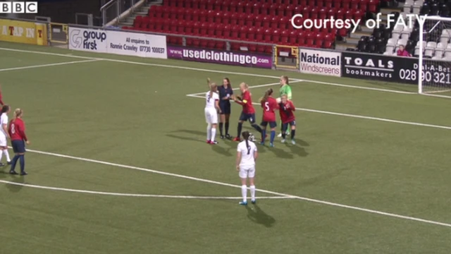 England women's U19 team are denied a penalty