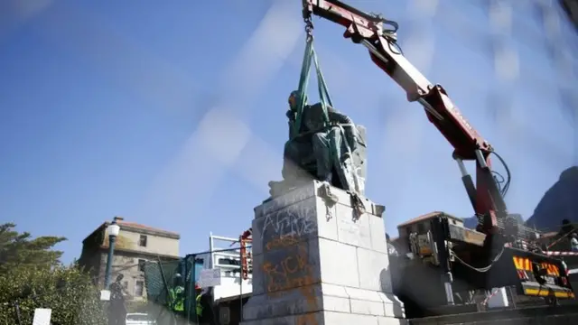 The statue of Cecil John Rhodes on 9 April 2015