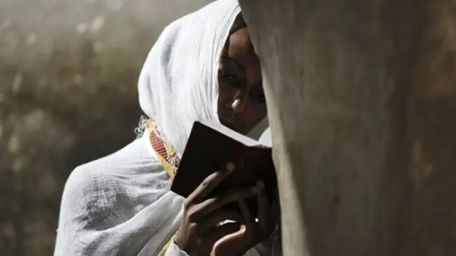 An Ethiopian Orthodox worshipper in Israel