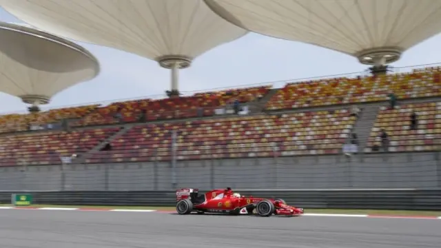 Sebastian Vettel in a Ferrari