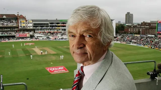 Richie Benaud looks on during day four of the fifth Ashes Test match between England and Australia in 2005