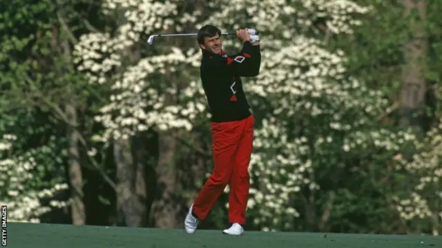 Nick Flado plays a shot at the Masters in 1989