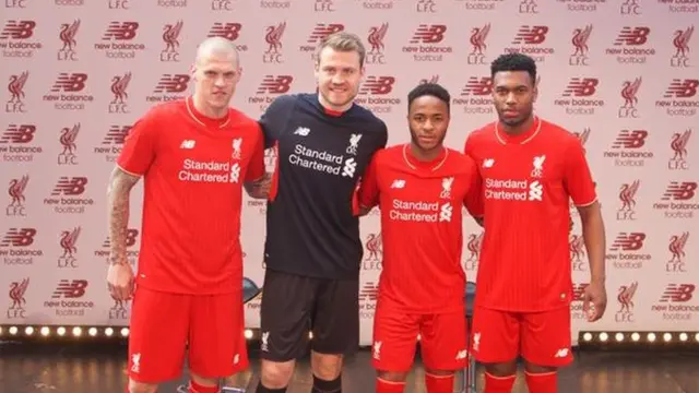 Liverpool's Martin Skrtel, Simon Mignolet, Raheem Sterling and Daniel Sturridge