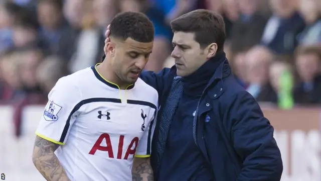 Tottenham defender Kyle Walker (left) and manager Mauricio Pochettino (right)