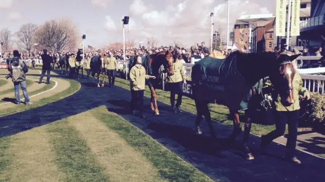 Winners parade at Aintree