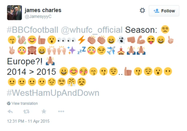 West Ham season in emoticons