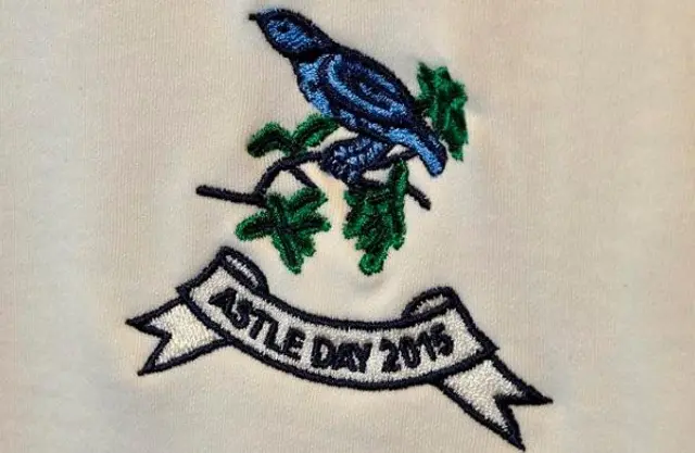 The special commemorative crest on West Brom's shirts to mark Astle Day