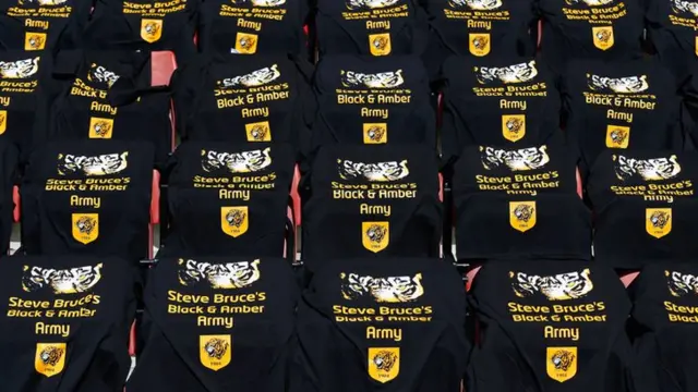 Hull City t-shirts provided for fans at Southampton