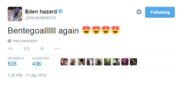 Eden Hazard twitter