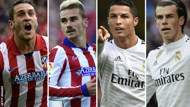 Koke, Antoine Griezmann, Cristiano Ronaldo and Gareth Bale