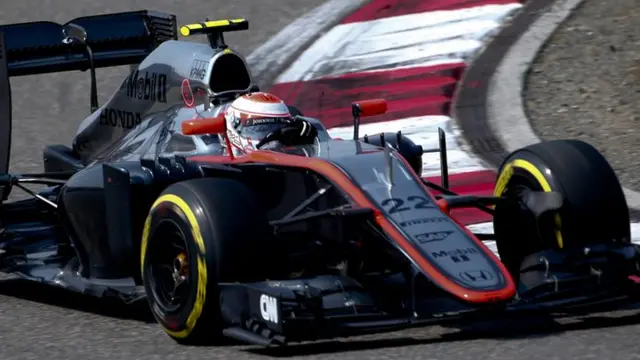 Jenson Button in action during the Chinese Grand Prix