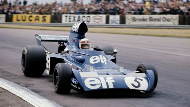 Sir Jackie Stewart in his 1973 Tyrell