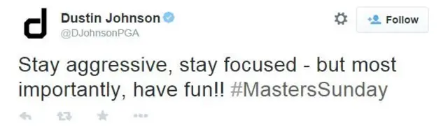 Dustin Johnson tweet