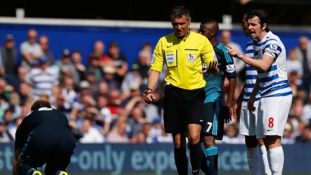 Joey Barton remonstrates with Branislav Icanovic