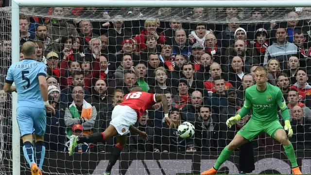 Ashley Young misses a chance