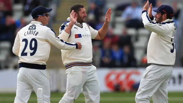 Tim Bresnan and Yorkshire celebrate