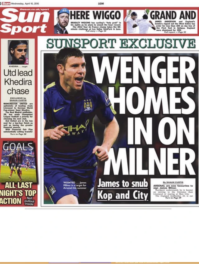 The Sun back page