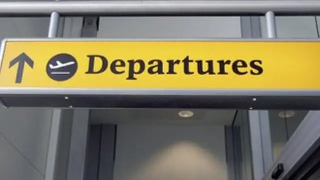 Departures sign