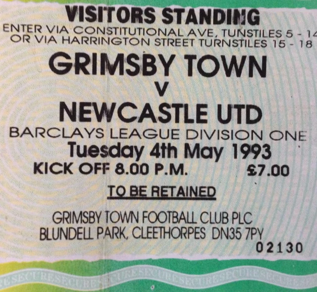 Grimsby ticket from 1993