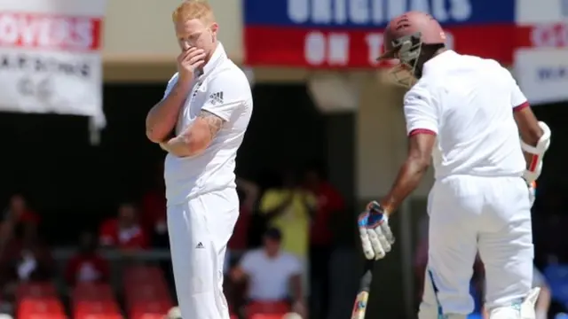 Ben Stokes looks dejected