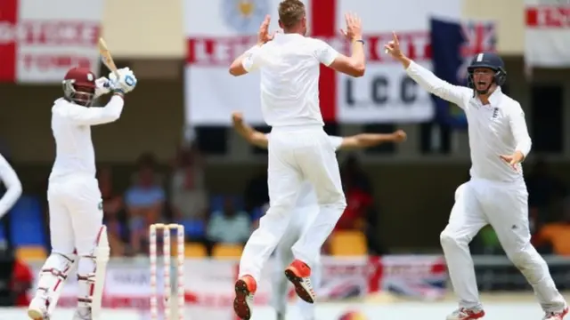 Stuart Broad celebrates