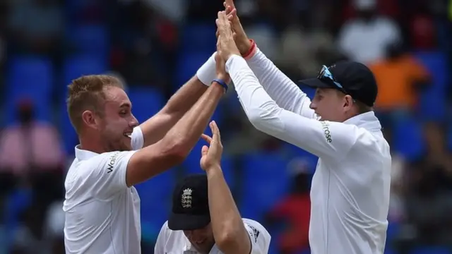 Stuart Broad celebrates