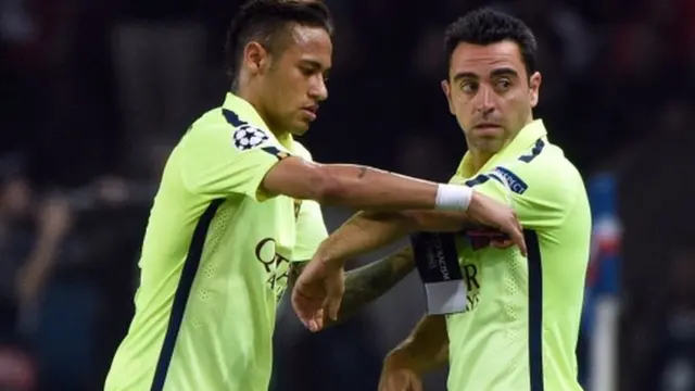 Xavi comes off the bench