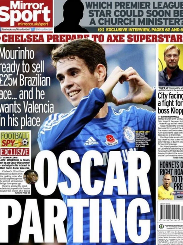 Mirror sport front page