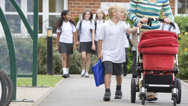 Children walking to school