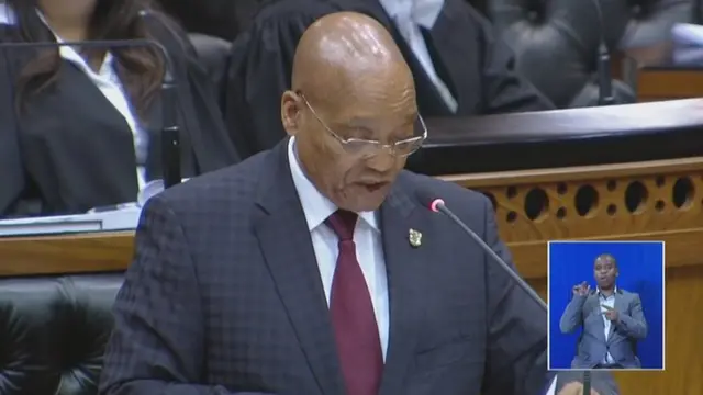 President Zuma speaking in parliament