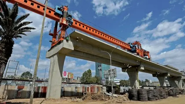 Construction of a railway in Addis Ababa