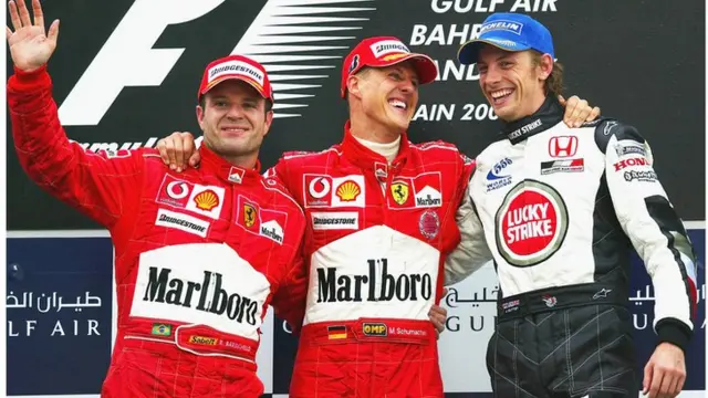 Rubens Barrichello, Michael Schumacher & Jenson Button