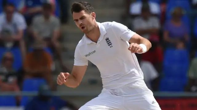 James Anderson stops ball