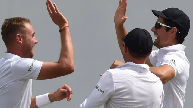 Stuart Broad celebrates