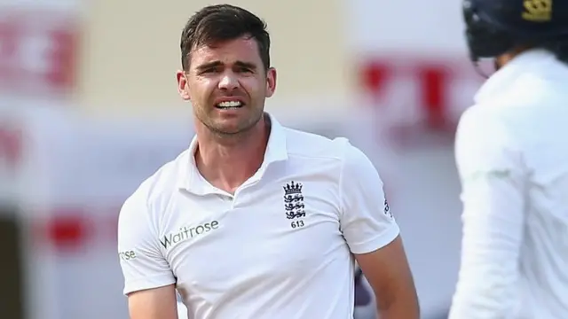 James Anderson looks anxious