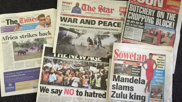 Selection of South African newspapers