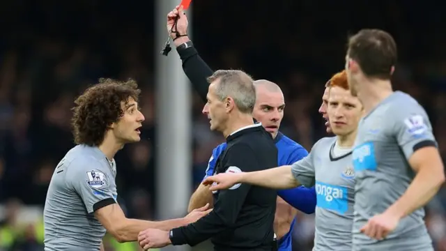 Fabricio Coloccini is sent off