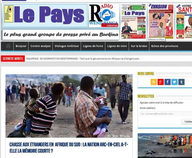 Le Pays website